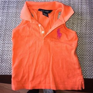 Ralph Lauren orange sleeveless polo shirt